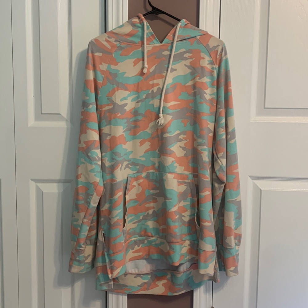 Denim house camo sweatshirt